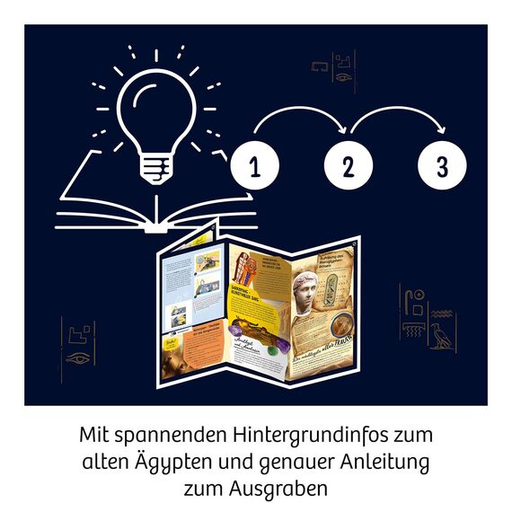 KOSMOS 617370 Pharaonen-Schatz, Ausgrabungs-Set, Grabe echte Edelsteine und Sarkophage selbst aus, mit Hammer und Meißel, Experimentierset für Kinder ab 7 Jahre, mehrsprachige Anleitung