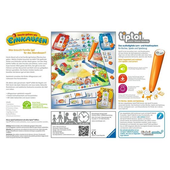 Ravensburger tiptoi Spiel 00041 - Heute gehen wir Einkaufen - Lernspiel für Kinder ab 3 Jahren