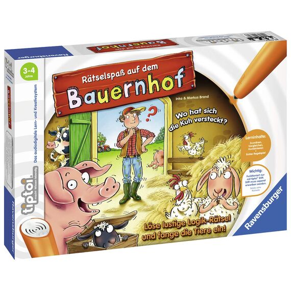 Ravensburger tiptoi Starter-Set Plus 00159: Stift und Buch Meine schönsten Kinderlieder & tiptoi Spiel 00830 Rätselspaß auf dem Bauernhof