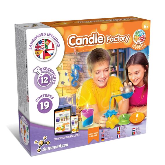 Science4you Kerzen Atelier - Kerzen Selber Machen Set für Kinder, Kerzen Herstellen Set mit Experimentierkästen, 12 Experimente für Kinder ab 8, Lernspiele ab 6 7 8 9 10+ Jahre für Mädchen und Jungen