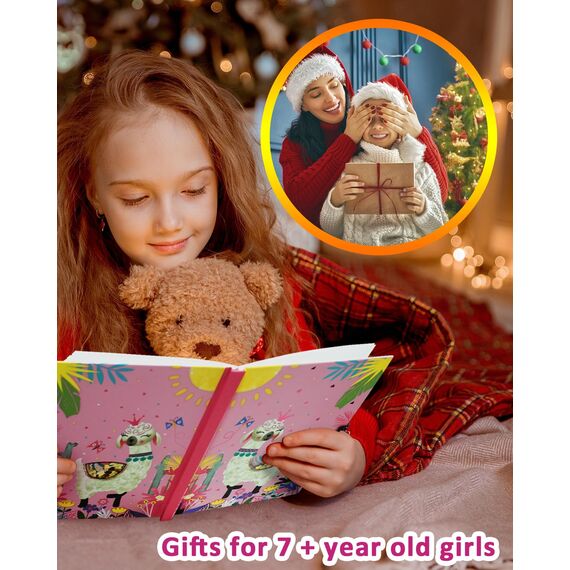 Tagebuch Mädchen mit Schloss, 17,8x13,5cm 80 Linierte Blätter Schüttelbares Pailletten-Alpaka Notizbuch Mädchen Kinder Tagebuch zum Schreiben Teenager Geschenke Mädchen & Jungen 6 7 8 9 10 12 Jahren