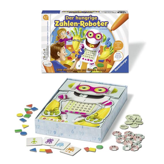 Ravensburger tiptoi Starter-Set Plus 00159: Stift und Buch Meine schönsten Kinderlieder & tiptoi Spiel 00706 Der hungrige Zahlenroboter