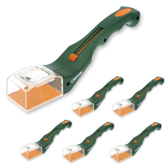 Carson BugView Lebend-Insektenfänger und Forscherlupe, ideal als Entdeckerspielzeug und Haushaltshilfe - 6er Pack (HU-10MU), grün