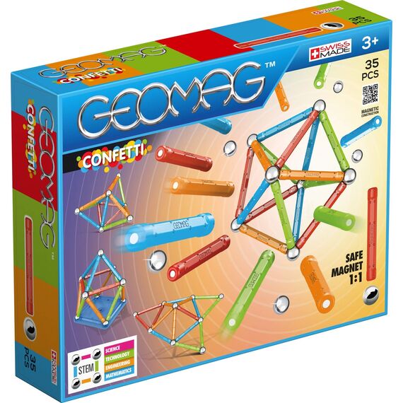 GEOMAG Classic Confetti 35-teilig Magnetisches spielzeug für Kinder, Geschenk für Jungen und Mädchen im Alter von 5 6 7 8 9 10 11 12 13 Jahren, magnetische Konstruktionen, Kinderspielzeug