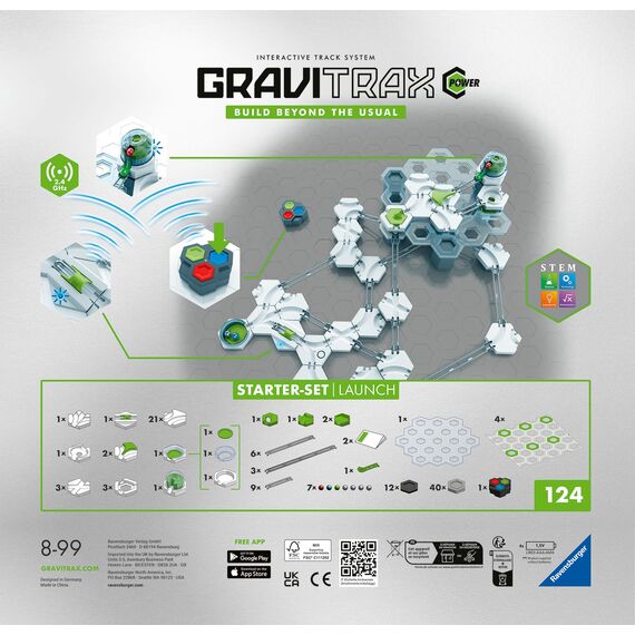 Ravensburger GraviTrax Power Starter-Set Launch. Erweiterbares interaktives Kugelbahnsystem mit elektronischen Elementen, für Kinder ab 8 Jahren