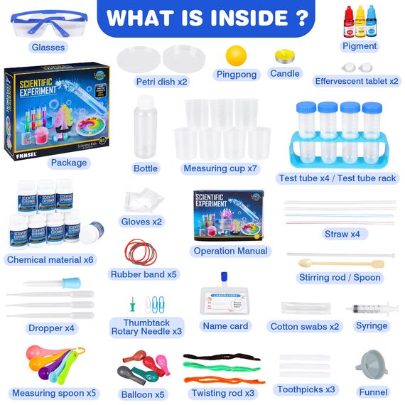 80+ Wissenschaft Experimente Kit für Kinder ab 4-6-8-12, STEM Aktivitäten Wissenschaftler Spielzeug Geschenke für Jungen Mädchen Chemie Set,Kristalle Züchten,Vulkan,Chemielabor