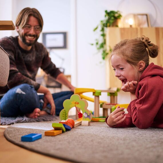 HABA Kullerbü Kugelbahn SIM-Sala-Kling – Holz-Murmelbahn mit Sound-Elementen – Erweiterbares Kugelbahn-System für Kinder ab 2 Jahren – 1302056001