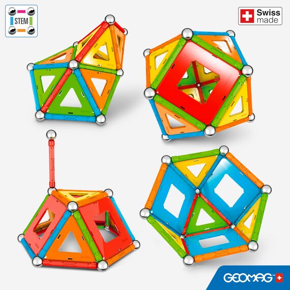 Geomag Classic Confetti 50-teilig Magnetisches Spielzeug für Kinder, Geschenk für Jungen und Mädchen im Alter von 5 6 7 8 9 10 11 12 13 Jahren, magnetische Konstruktionen, Kinderspielzeug