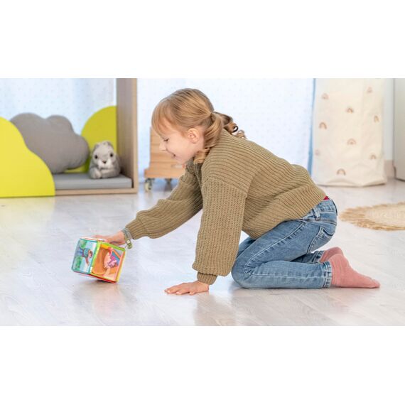 Betzold Pocket Cube, Kinder Lernwürfel für 9 cm Karton, Mehrfarbig