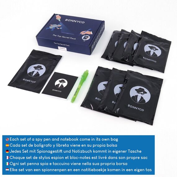 BONNYCO UV Stift und Notizbuch, 8 Stück Mitgebsel Kindergeburtstag Jungen, Mädchen. Kindergeburtstag Gastgeschenke, Kleine Geschenke für Kinder, Adventskalender Inhalt. Mini Geschenke