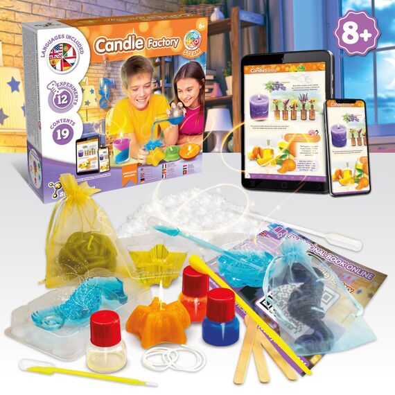 Science4you Kerzen Atelier - Kerzen Selber Machen Set für Kinder, Kerzen Herstellen Set mit Experimentierkästen, 12 Experimente für Kinder ab 8, Lernspiele ab 6 7 8 9 10+ Jahre für Mädchen und Jungen