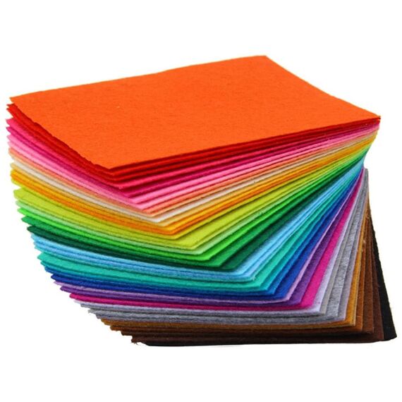 TRIXES Packung mit 40 Bastelfilzblättern in verschiedenen Farben zum Basteln und für Kunst- und Kunsthandwerksprojekte - DIY Filzblatt Rechtecke für Kunsthandwerk zum Nähen und für Patchworkarbeiten