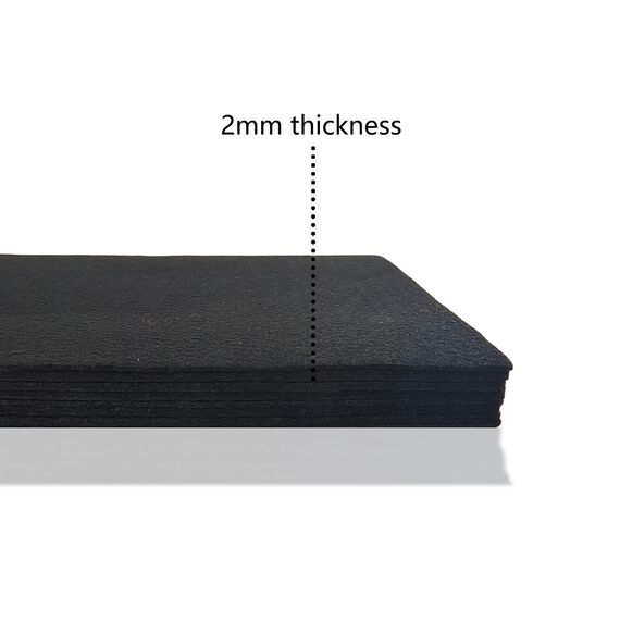 Jtnohx Steifer Filz, 2mm Dickes Filz zum Basteln, 8 Stuck 20x30cm Bastelfilz, Filzstoff Quadrate für DIY-Projekte (Schwarz)
