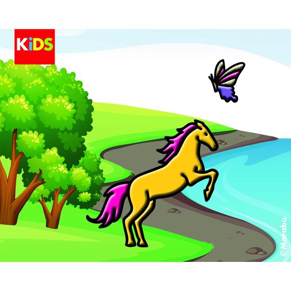 Marabu 306000000005 - KiDS Window Color Set "Prinzessin", 6 x 25 ml Fensterfarbe auf Wasserbasis, 2 Malvorlagen in A3 und A4, 30 Motive, für Kinder ab 3 Jahren