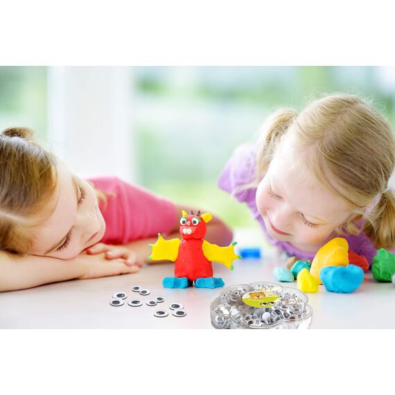 Wackelaugen Selbstklebend • 600 Stück • Premium Kulleraugen selbstklebend • Sortiert • Deutsches Kleinunternehmen • Augen zum Basteln • Bastel Augen für DIY Scrapbooking UVM • Verschiedene Größen