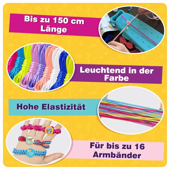 Freundschaft Armband Herstellung Kit, Schmuck Herstellung Kit Handwerk für Mädchen Alter 8-12, DIY Armband String Reise Belohnung Aktivität Set, 7 8 9 10 11 12 Jahre altes Mädchen Geburtstagsgeschenk
