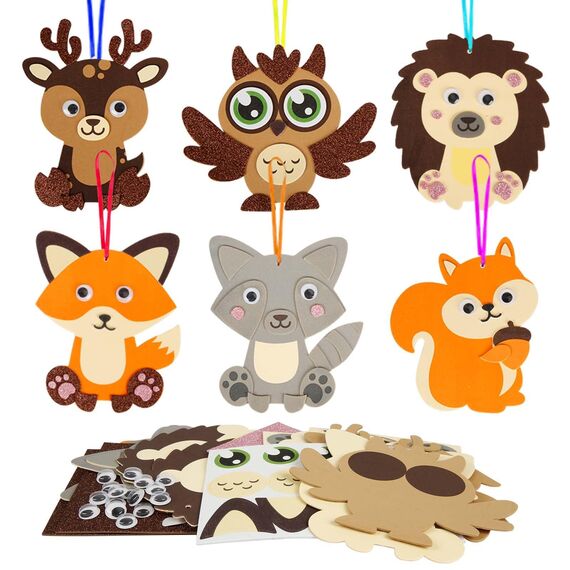 LAMEK 12 Herbst Tier Bastelsets für Kinder Herbst Kreativsets zum Basteln Kreative Kunsthandwerk Bastelhandwerk mit Moosgummi Aufkleber für Jungen Mädchen Herbstszeit Thanksgiving Geburtstag