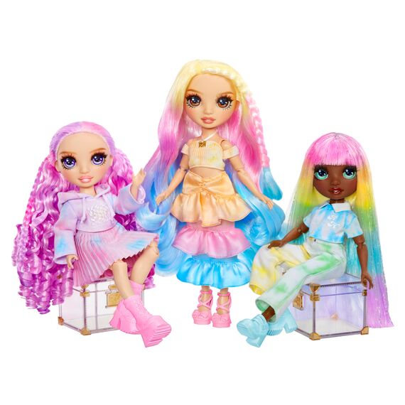Rainbow High Watercolour & Create DIY Modepuppe, Auswaschbare Wasserfarben & Batikset - Braune Augen, Lockenhaar, Extra Top & Schuhe - Malen, Gestalten, Spielen, Abspülen, Wiederholen - 4-12+ Jahre