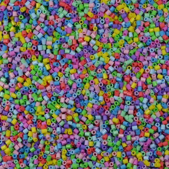 Hama Perlen 205-50 Bügelperlen Beutel mit ca. 6.000 bunten Midi Bastelperlen mit Durchmesser 5 mm im Pastell Mix, kreativer Bastelspaß für Groß und Klein