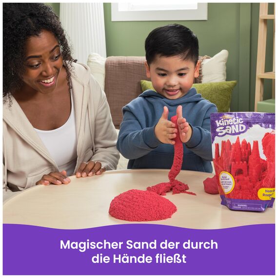 Kinetic Sand - 907 g Rot im Beutel, original kinetischer Sand aus Schweden für kreatives Indoor-Sandspiel, erfüllt alle gesetzlichen Anforderungen, fördert die Feinmotorik, für Kinder ab 3 Jahren
