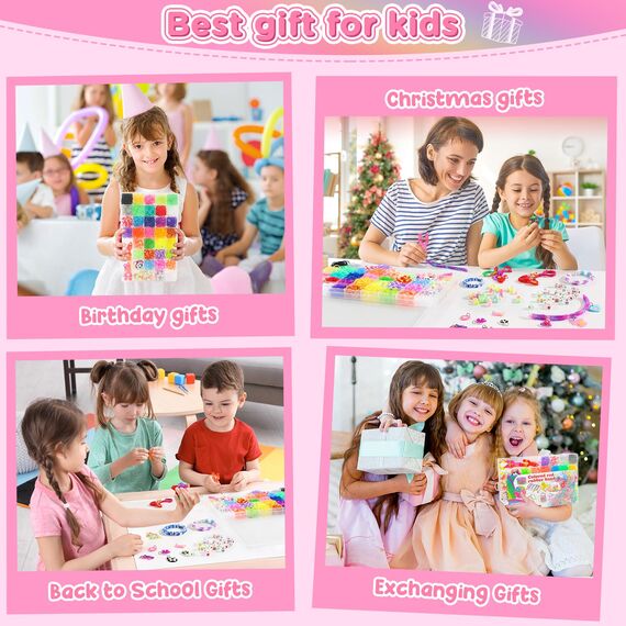 URMYWO 2800+ Loom Bänder Set, 32 Farben Loom Bänder Zubehör, Bunte Gummibänder Loops, Gummis Set für Armbänder, Kinder Anfänger Basteln DIY, Geschenk für Mädchen