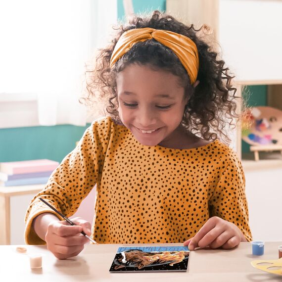 Ravensburger CreArt 28556 - Fohlen mit Kätzchen - Malen nach Zahlen für Kinder ab 7 Jahre, Malset mit Rahmen, Pinsel und Acrylfarben, Geschenk für Mädchen und Jungen, mit Glitzer