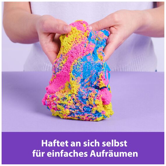 Kinetic Sand Squish N' Create Set - mit 382 g original magischem kinetischem Sand aus Schweden in drei Farben und 5 Werkzeugen für kreatives Indoor-Sandspiel, ab 7 Jahren