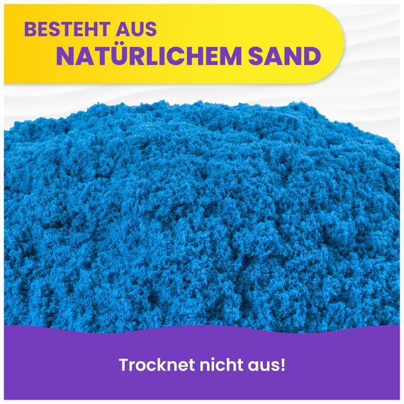 Kinetic Sand - 907 g Blau im Beutel, original kinetischer Sand aus Schweden für Indoor-Sandspiel, erfüllt alle gesetzlichen Anforderungen, fördert die Feinmotorik, für Kinder ab 3 Jahren