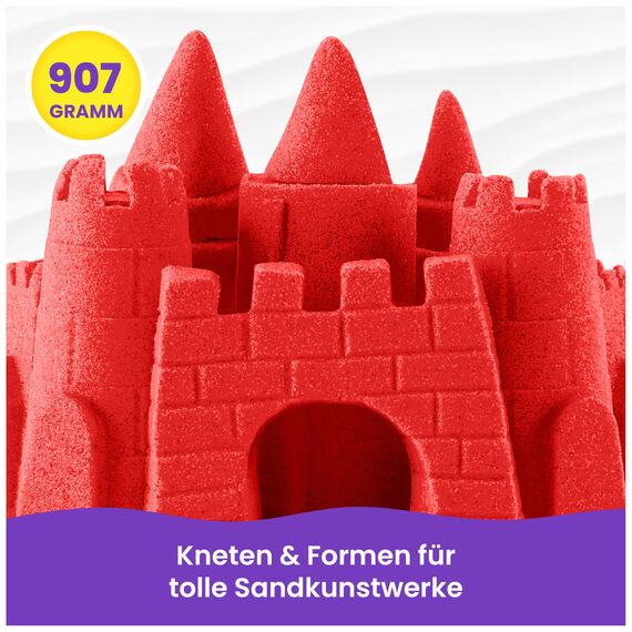 Kinetic Sand - 907 g Rot im Beutel, original kinetischer Sand aus Schweden für kreatives Indoor-Sandspiel, erfüllt alle gesetzlichen Anforderungen, fördert die Feinmotorik, für Kinder ab 3 Jahren