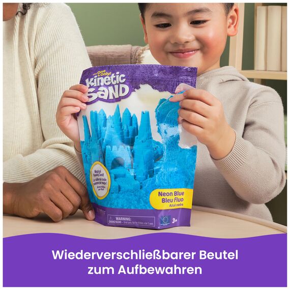 Kinetic Sand - 907 g Blau im Beutel, original kinetischer Sand aus Schweden für Indoor-Sandspiel, erfüllt alle gesetzlichen Anforderungen, fördert die Feinmotorik, für Kinder ab 3 Jahren