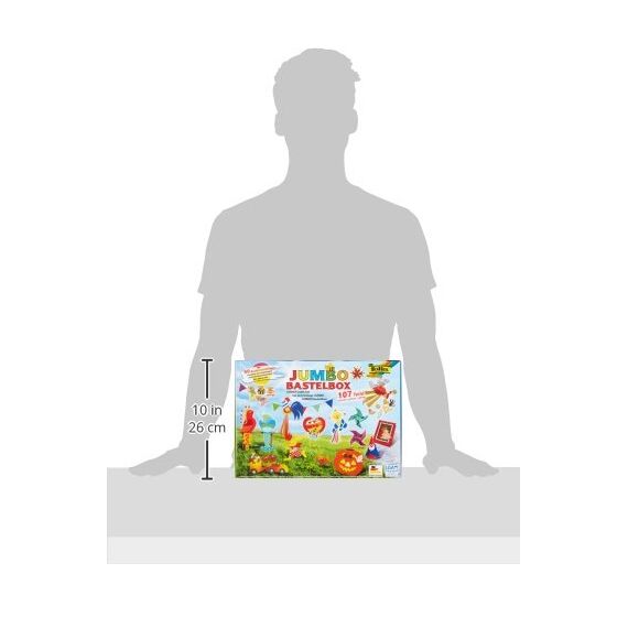 folia 50915/1 - Jumbo Bastelkoffer mit 107 Teilen, riesige Auswahl an Bastelmaterialien für Kinder und Erwachsene