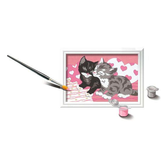 Ravensburger CreArt 28467 - Kuschelkatzen - Malen nach Zahlen Katzen für Kinder ab 7 Jahre, Malset mit Rahmen, Pinsel und Acrylfarben, Geschenk für Mädchen und Jungen