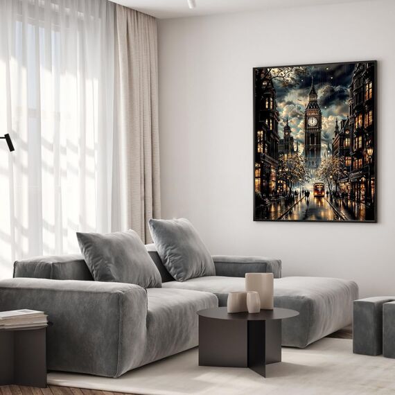 77iiAii Malen Nach Zahlen Erwachsene, Malen nach Zahlen Stadtlandschaft, Paint by Numbers, DIY Handgemalt Ölgemälde Mit 3 - Pinseln und Acrylfarbe Knitterfreie leinwand Kit - 40 X 50 CM