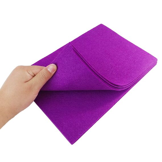 Jtnohx Steifer Filz, 2mm Dickes Filz zum Basteln, 8 Stuck 20x30cm Bastelfilz, Filzstoff Quadrate für DIY-Projekte (Lila)