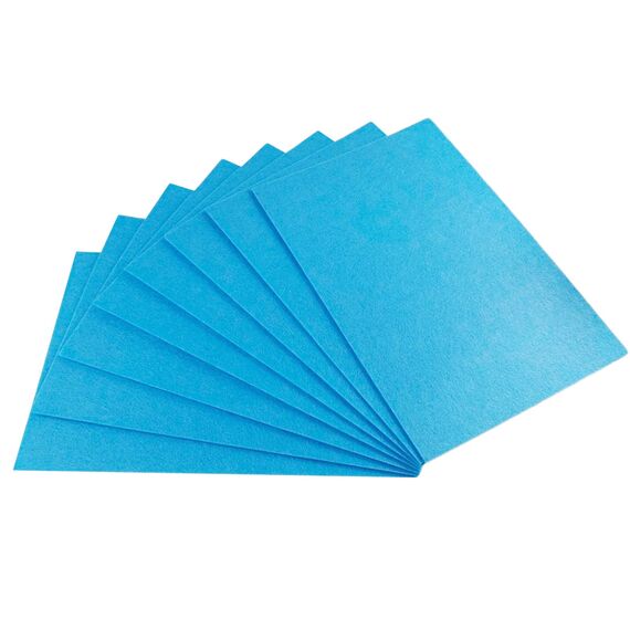 Jtnohx Steifer Filz, 2mm Dickes Filz zum Basteln, 8 Stuck 20x30cm Bastelfilz, Filzstoff Quadrate für DIY-Projekte (Blau)