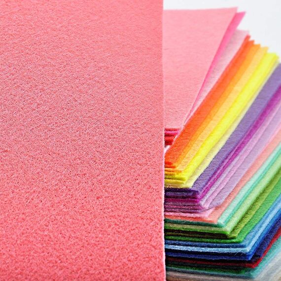 Jingxu Bunter Filzstoff | 60 Farben Bunte Filzplatten 20 x 30cm Bastelfilz Filz Blätter Polyester Felt Fabric DIY Stoff Filzplattenset bunt