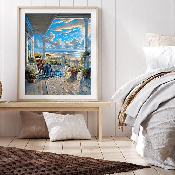 77iiAii Malen Nach Zahlen Erwachsene, Paint by Numbers Landschaft, Malen-Nach-Zahlen Anfänger, DIY Leinwand Ölgemälde Set Mit 3 - Pinsel und Acrylfarbe, Als Geschenk für Wanddeko - 40x50 cm