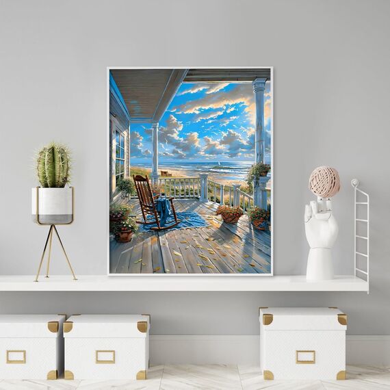77iiAii Malen Nach Zahlen Erwachsene, Paint by Numbers Landschaft, Malen-Nach-Zahlen Anfänger, DIY Leinwand Ölgemälde Set Mit 3 - Pinsel und Acrylfarbe, Als Geschenk für Wanddeko - 40x50 cm
