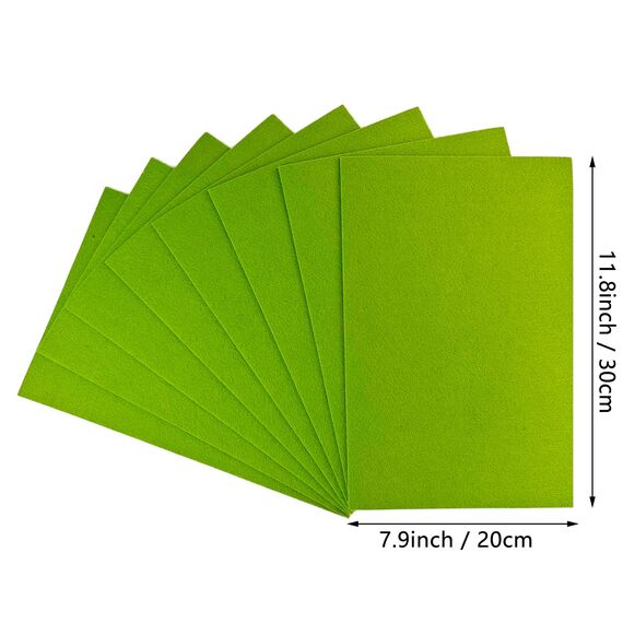 Jtnohx Steifer Filz, 2-mm-Dicke Filzbögen, 20,3 x 30,5 cm, Hartfilz-Quadrate, 8 Stück für DIY-Projekte (grün)