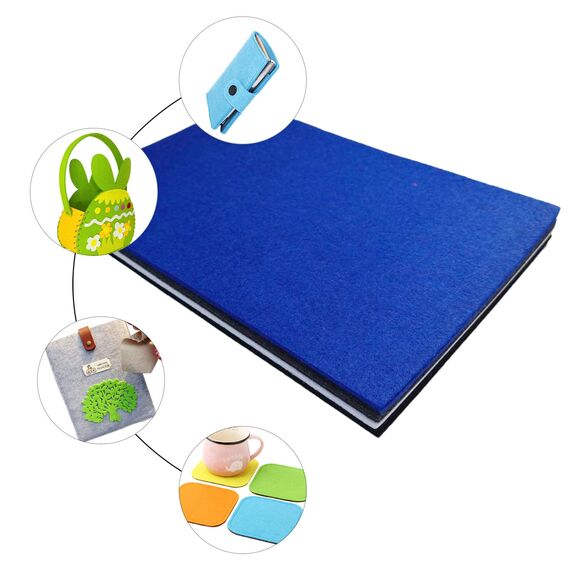 Jtnohx Steifer Filz, 2mm Dickes Filz zum Basteln, 8 Stuck 20x30cm Bastelfilz, Filzstoff Quadrate für DIY-Projekte (Grau Weiß Serie)