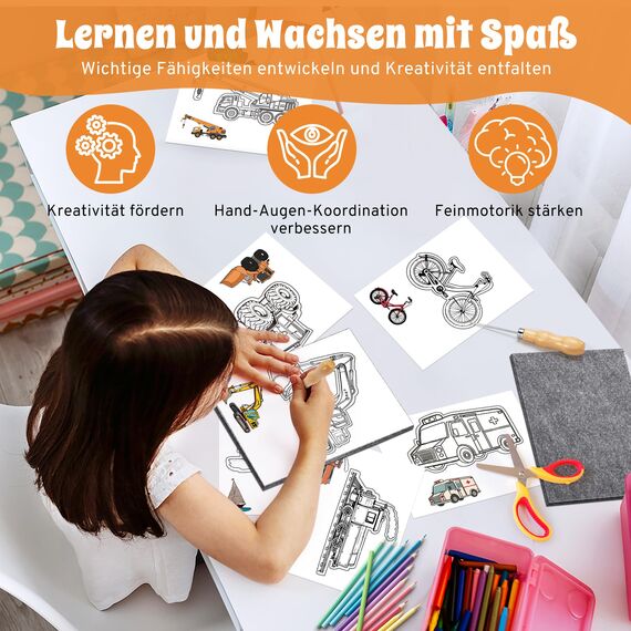 DazSpirit Prickelnadel Set Kinder, Komplettes Prickelset Kinder ab 4 mit 2 Prickelfilz, 2 Prickelnadel & 10 Stickbilder, Entwickelt für Kleine Hände, Prickeln Kit für Kreative Projekte (Transport)