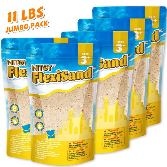 NiToy Play Sand,FlexiSand 5 kg Formbarer Spielsand für Kinder, Modelliersand zum Formen und Kneten, Leicht zu Handhaben, Saubere Anwendung, Fördert Kreatives Spielen (Beige)