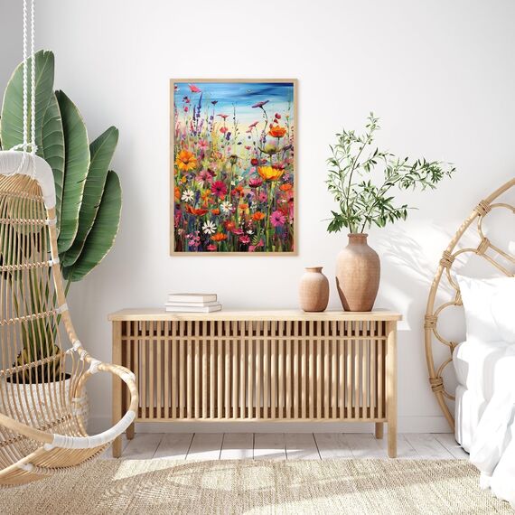 77iiAii Malen nach Zahlen Erwachsene Blumen Mit Rahmen, DIY Handgemalt Ölgemälde Kit Paint by Numbers Adult Mit 3 - Pinseln und Acrylfarbe knitterfreie leinwand Kit - 40 X 50 CM