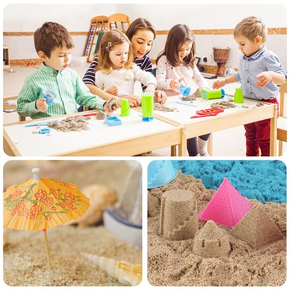 NiToy 5 kg Play Sand,FlexiSand für Kinder, Sensorisch Sandspielzeug Zaubersand Geschenk, ideal für kreatives Indoor-Sandspiel, ab 3 Jahren（Khaki）