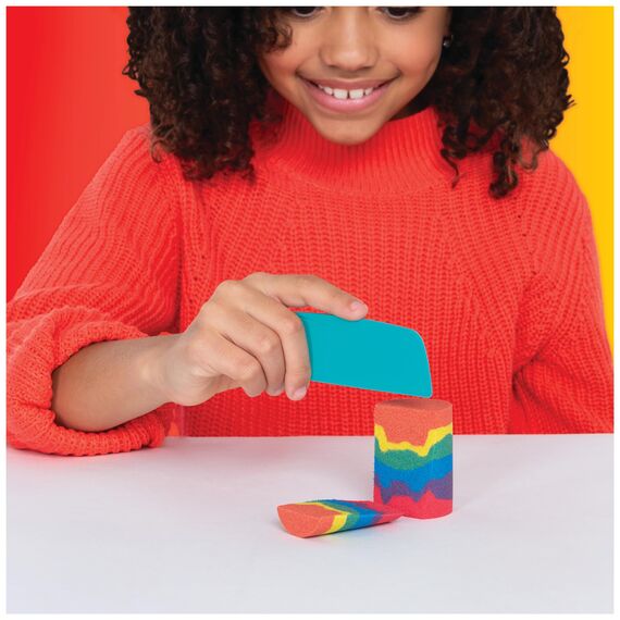 Kinetic Sand Regenbogen Mix Set - mit 383 g original kinetischem Sand aus Schweden, erfüllt alle gesetzlichen Anforderungen, für kreatives, sauberes Indoor-Sandspiel, für Kinder ab 3 Jahren