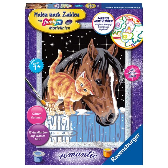 Ravensburger Malen Nach Zahlen - Süßes Reh & Fohlen Mit Kätzchen - Für Kinder Ab 7 Jahren