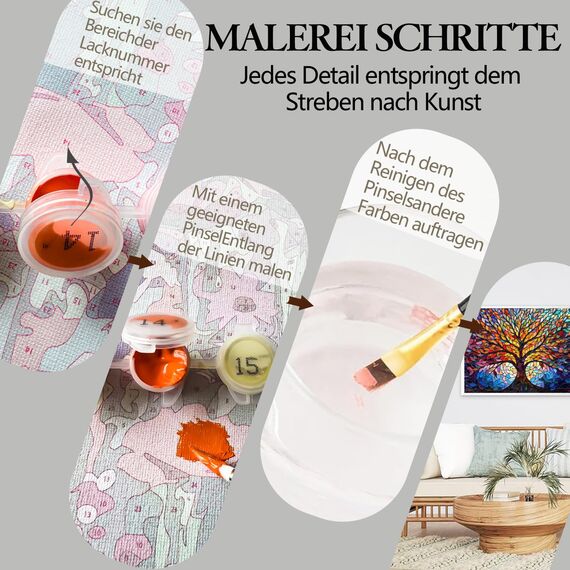 77iiAii Malen nach Zahlen Erwachsene, Paint by Numbers Baum Des Lebens, Basteln Erwachsene DIY, Mit Pinsel und Acrylfarbe Set, Als Geschenk für Wanddeko - 40x50cm