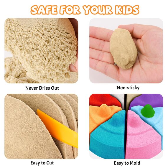 NiToy Play Sand,FlexiSand 5 kg Formbarer Spielsand für Kinder, Modelliersand zum Formen und Kneten, Leicht zu Handhaben, Saubere Anwendung, Fördert Kreatives Spielen (Beige)