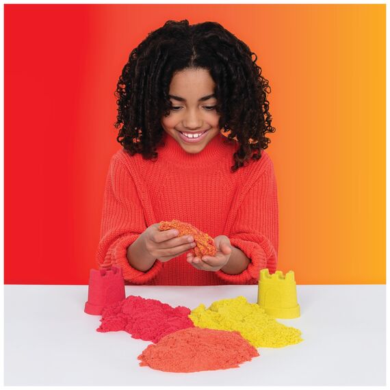 Kinetic Sand Regenbogen Mix Set - mit 383 g original kinetischem Sand aus Schweden, erfüllt alle gesetzlichen Anforderungen, für kreatives, sauberes Indoor-Sandspiel, für Kinder ab 3 Jahren