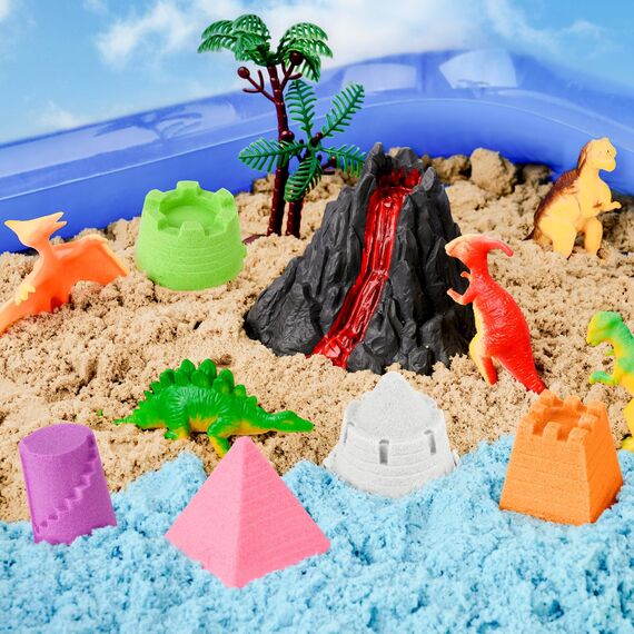 NiToy Play Sand,FlexiSand Set 5 kg 5 Farben, Sensorischer Spielsand Zaubersand für Kinder ab 3 Jahren, Kreatives Indoor Sandspielzeug, Modellierbarer Knet-Sand, Laborgeprüft – Kein Asbest nachgewiesen